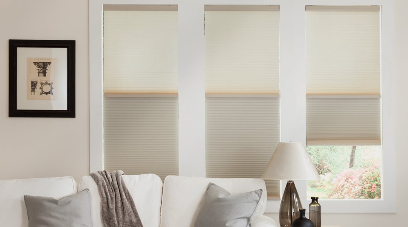 Cellular shades in a Boston living room